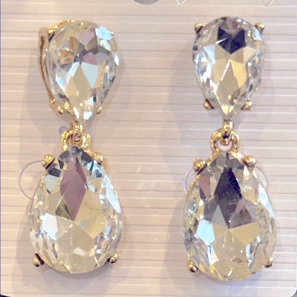 Gold Crystal Drop Earrings